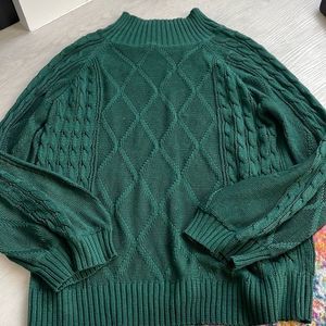 Amazon Women's Green Cable Knit Sweater